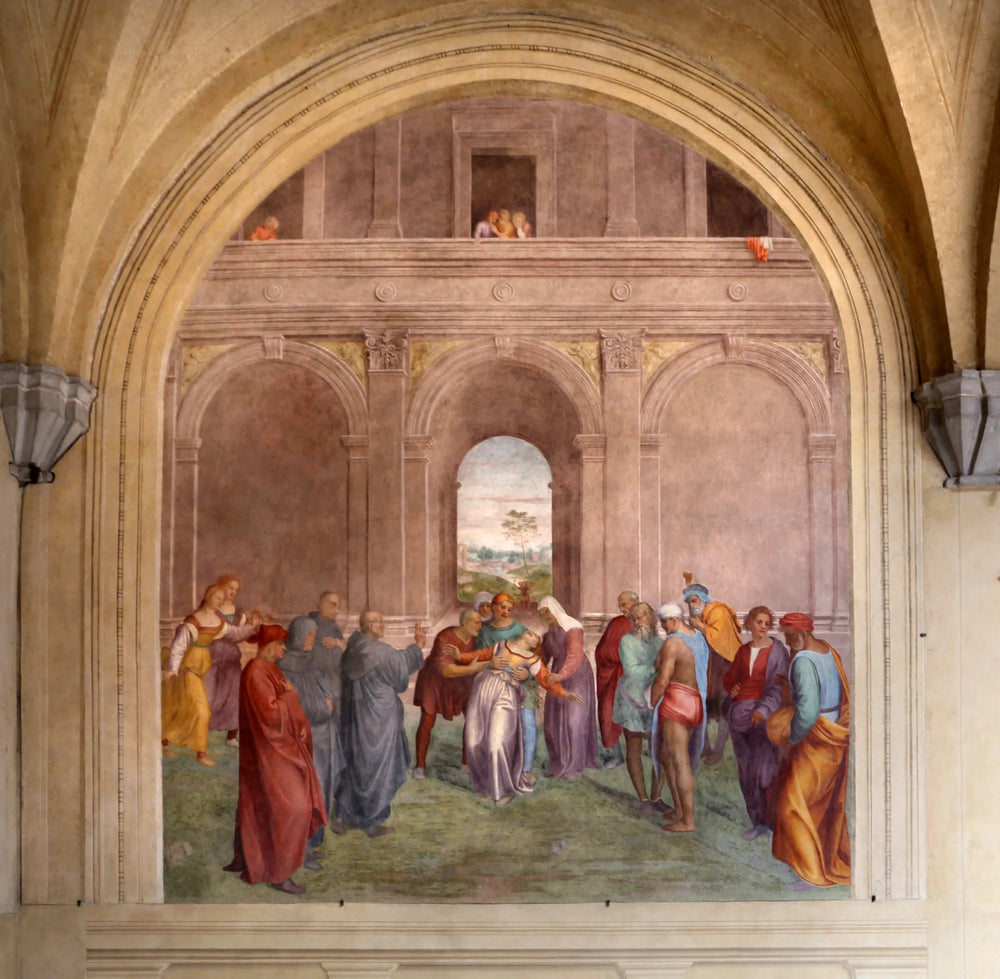 Libération de la femme possédée par le diable - Andrea del Sarto image 1 copie de tableau peinte à la main