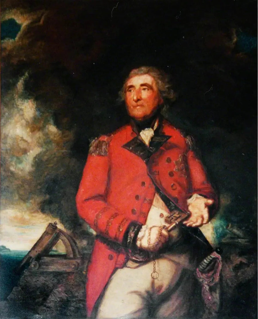 Generalleutnant George Augustus Eliott (1717–1790), 1. Baron Heathfield, General und Verteidiger von Gibraltar, Gouverneur von Gibraltar (1777–1790) - Joshua Reynolds