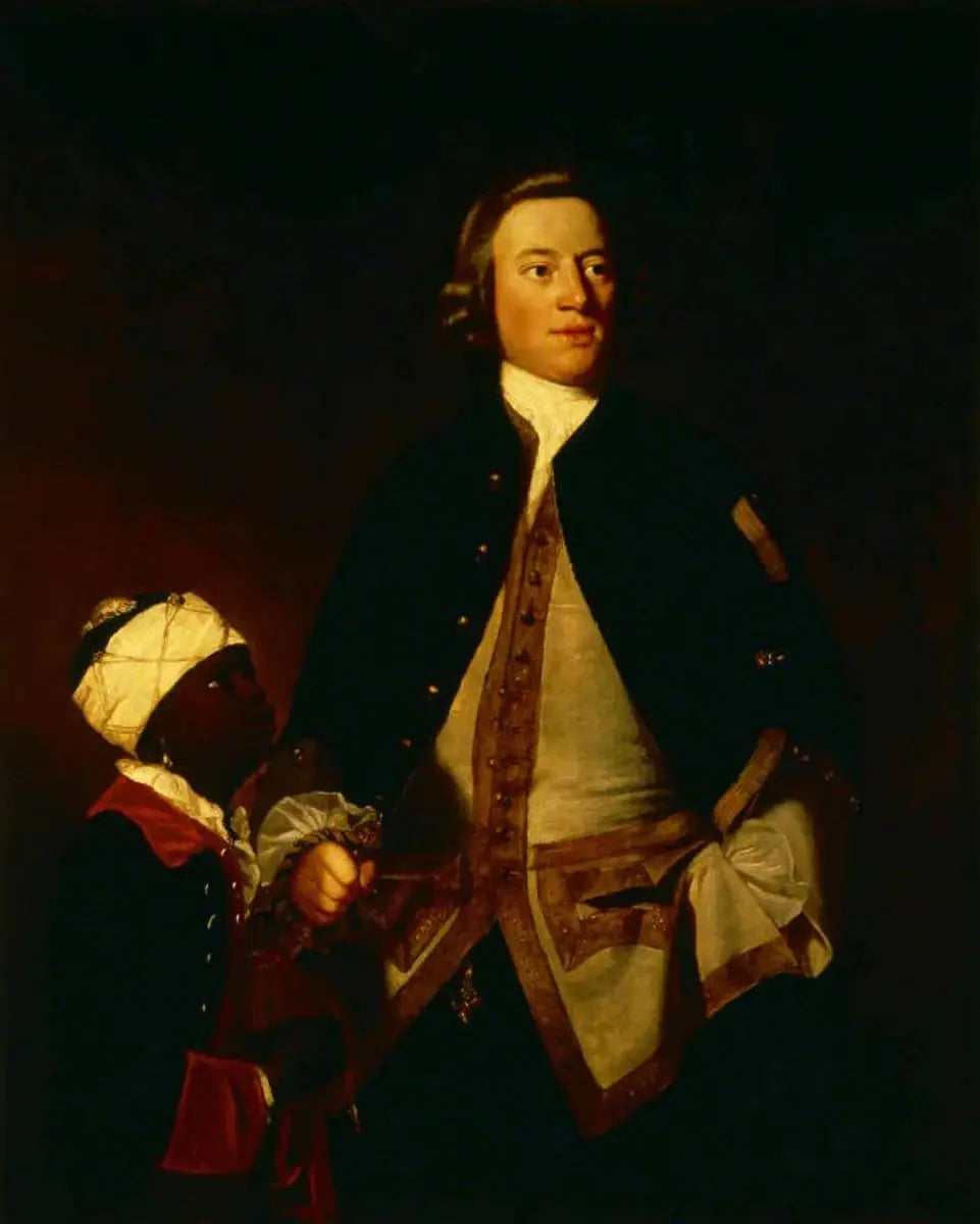 Lieutenant, puis capitaine, Paul Henry Ourry, député (1719-1783) avec « Jersey » - Joshua Reynolds image 1 reproduction de peinture à l’huile