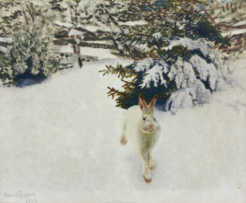 Hase in einer Winterlandschaft - Bruno Liljefors
