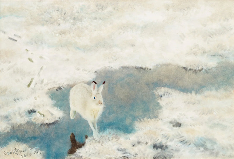 Hase in einer Winterlandschaft - Bruno Liljefors