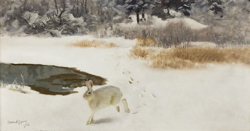 Hase in einer Winterlandschaft - Bruno Liljefors