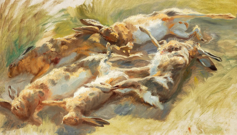 Erlegte Hasen. - Peder Severin Krøyer