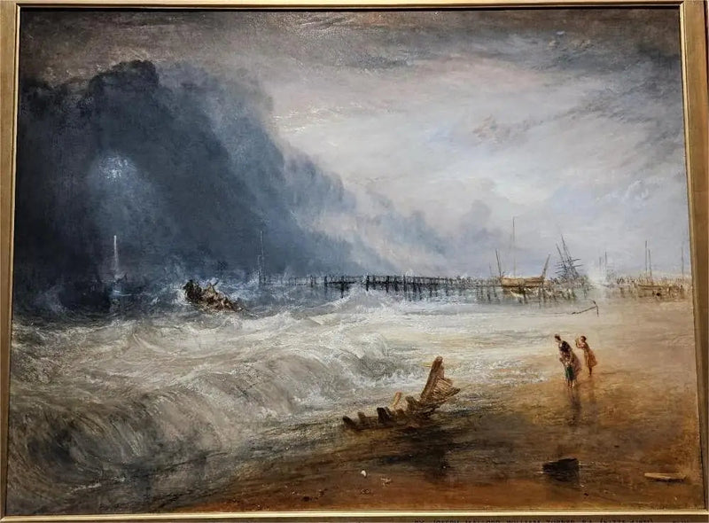 Rettungsboot und Manby-Apparat, die zu einem gestrandeten Schiff fahren und das Signal (Blaulichter) der Notlage geben - J. M. W. Turner