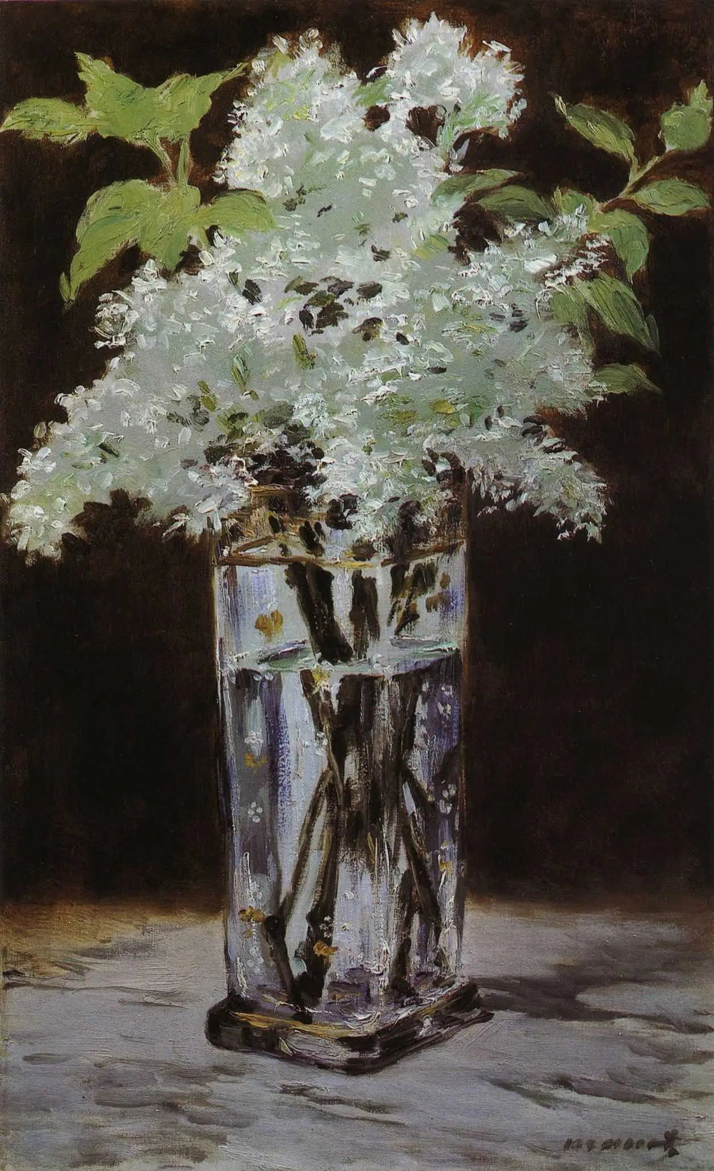 Lilas blanc dans un vase de cristal - Édouard Manet image 1 reproduction de peinture à l’huile
