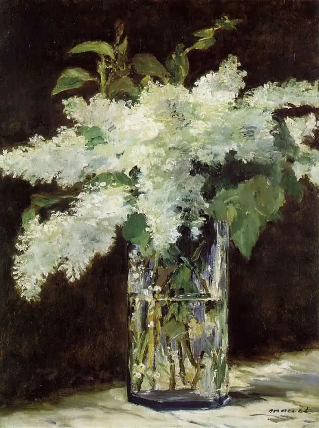 Weiße Lilien in einer Glasvase - Édouard Manet
