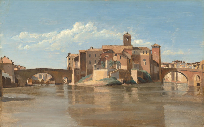 Die Insel und die Brücke San Bartolomeo, Rom - Jean-Baptiste Camille Corot