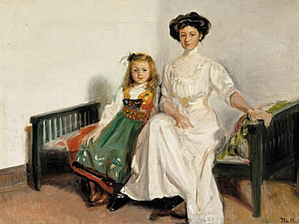 Lillan Zahle und ihre Tochter Wanda Zahle. -Michael Peter Ancher