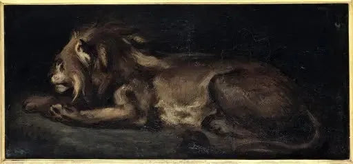 Liegender Löwe - Eugène Delacroix