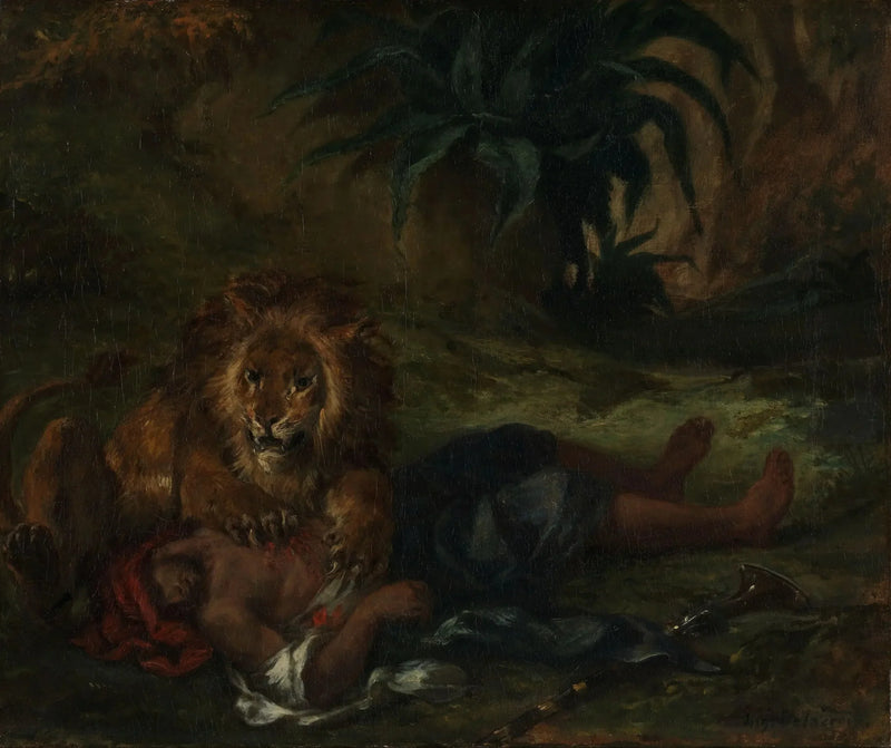 Löwe, der einen Araber frisst - Eugène Delacroix