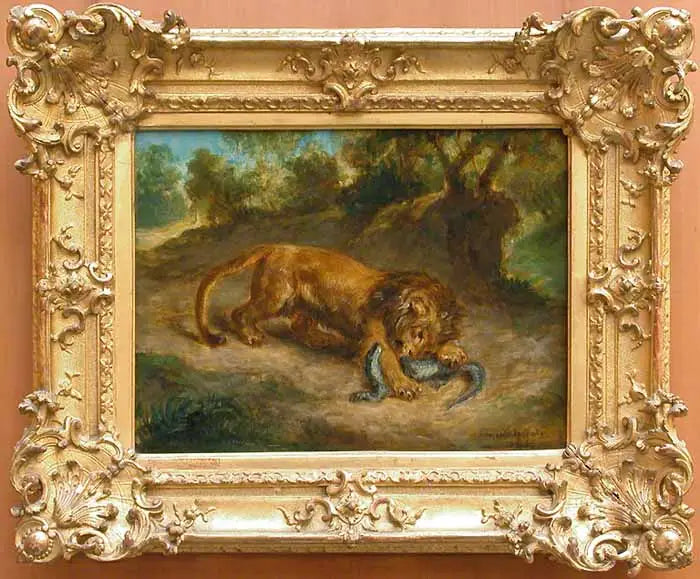 Löwe und Kaiman - Eugène Delacroix
