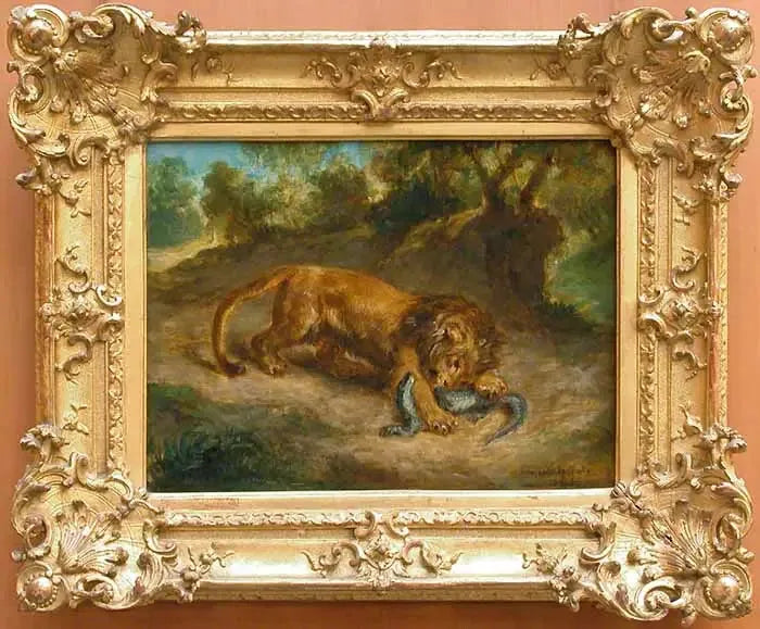 Löwe und Kaiman - Eugène Delacroix