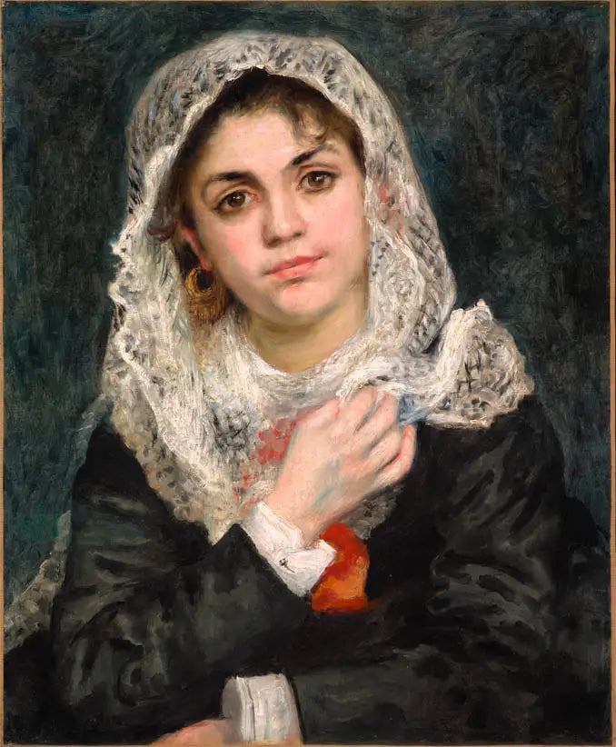 Lise dans un Châle Blanc - Pierre-Auguste Renoir image 1 copie peinte à la main à l’huile
