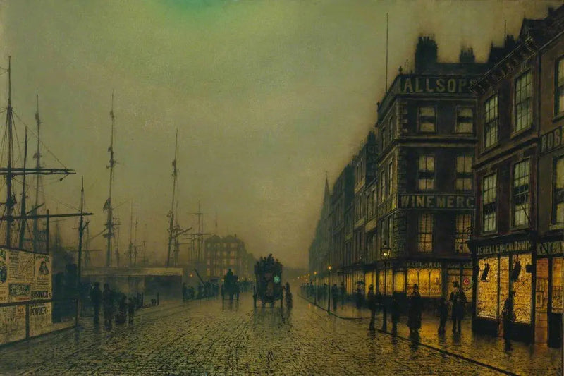 Liverpool Quay im Mondschein - John Atkinson Grimshaw