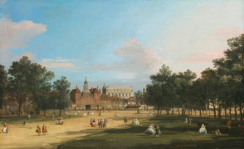 London : das alte Gebäude der Horse Guards und Banqueting Hall, vom St James's Park aus - Canaletto