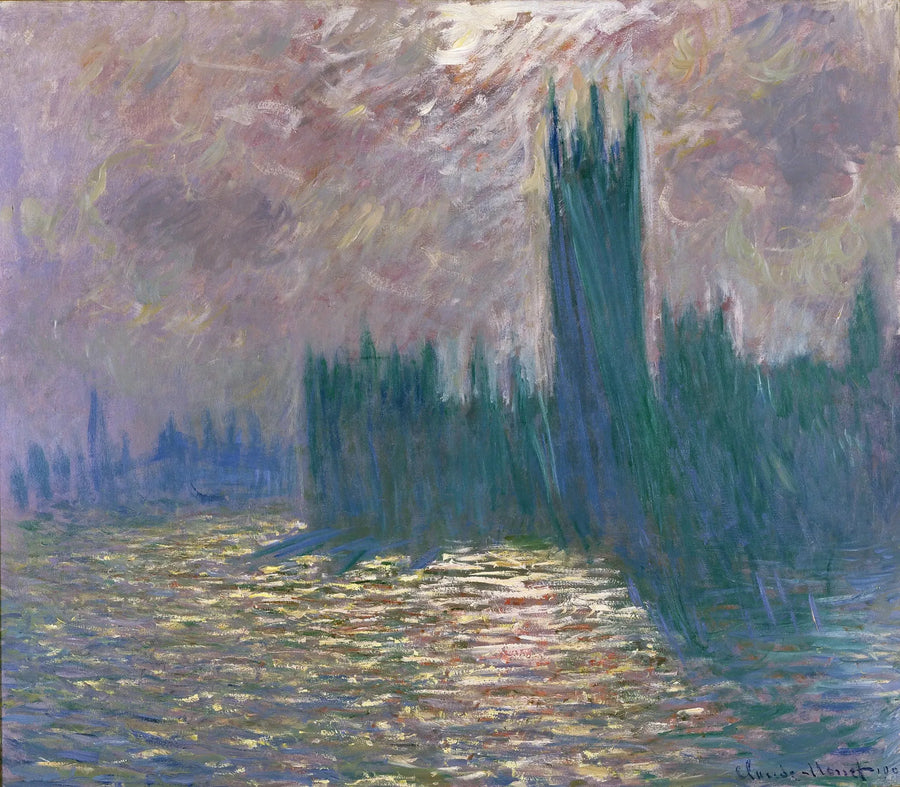 London, Das Parlament, Spiegelungen auf der Themse - Claude Monet
