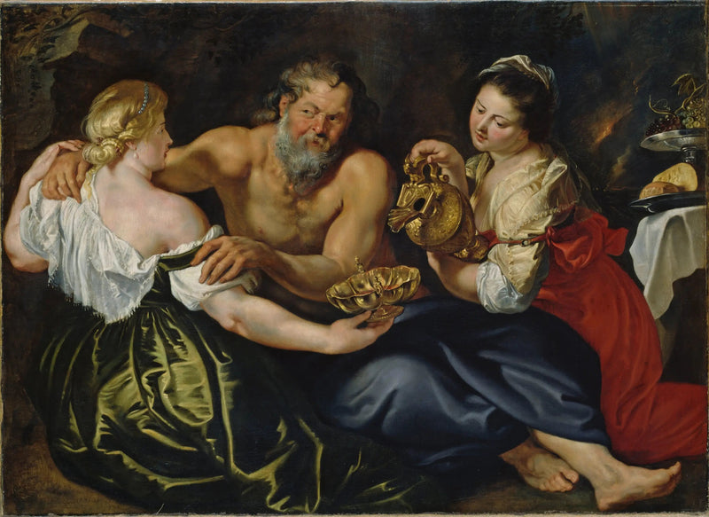 Lot und seine Töchter in einer Felsgrotte - Peter Paul Rubens
