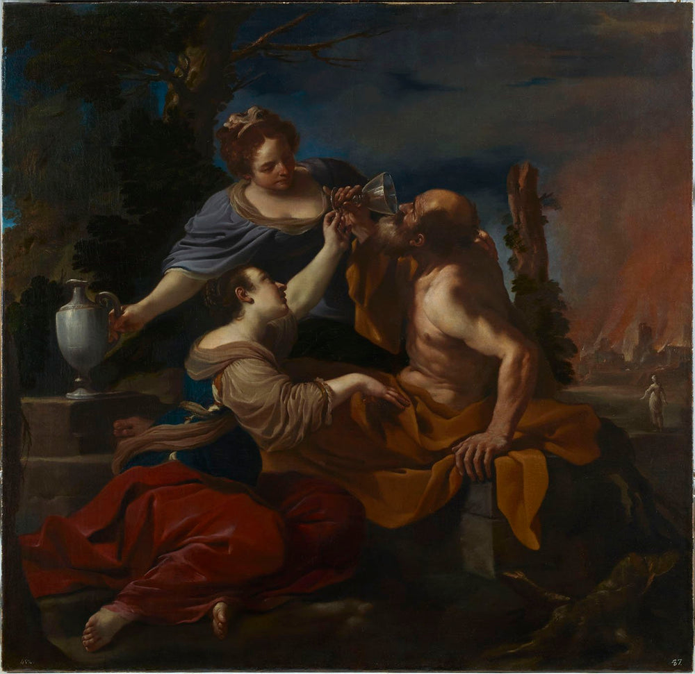 Lot et ses filles - Guercino image 1 reproduction artisanale de tableau