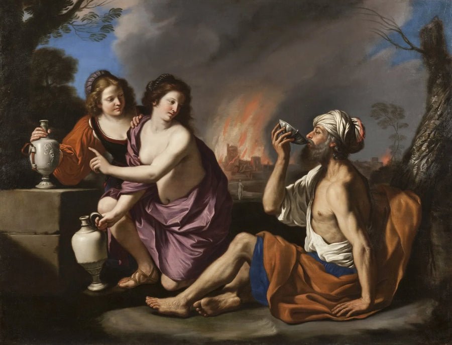 Los und seine Töchter - Guercino