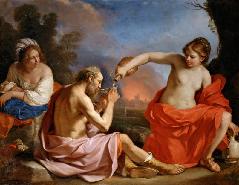 Loth und seine Töchter - Guercino