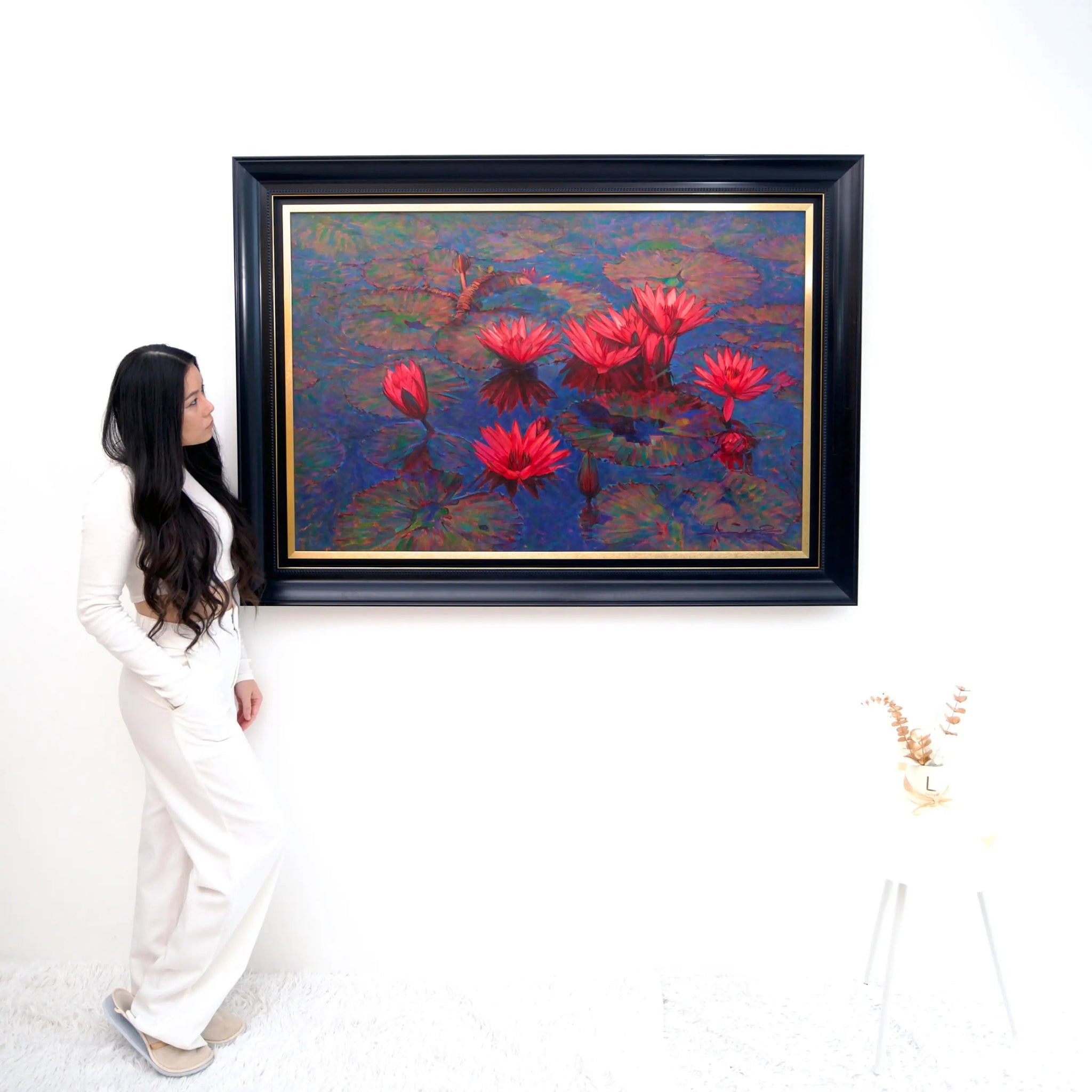 Lotus Rose | 80 x 120 cm image 2 tableau peint à l’huile sur toile