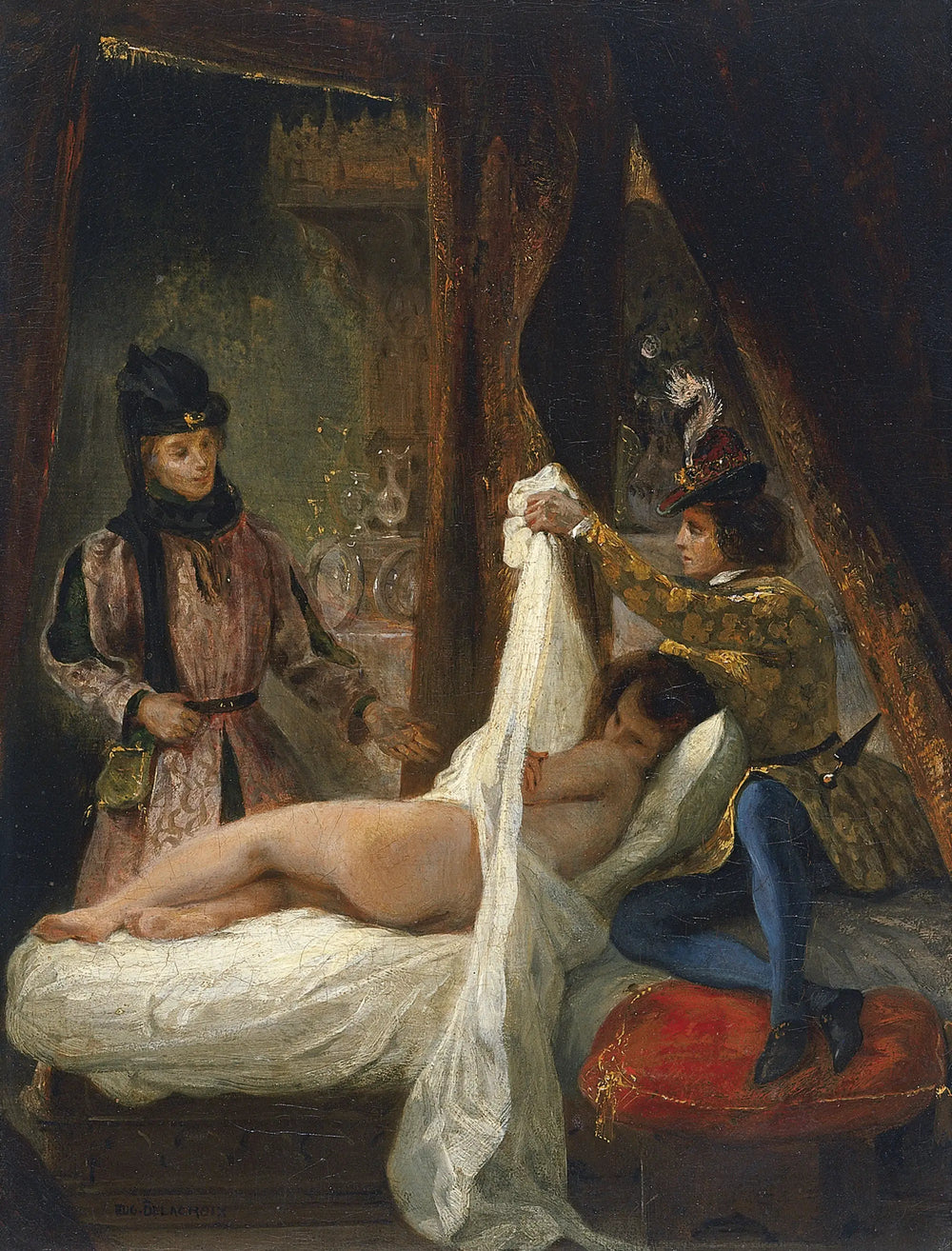 Louis d'Orléans montrant sa maîtresse - Eugène Delacroix image 1 reproduction de peinture à l’huile