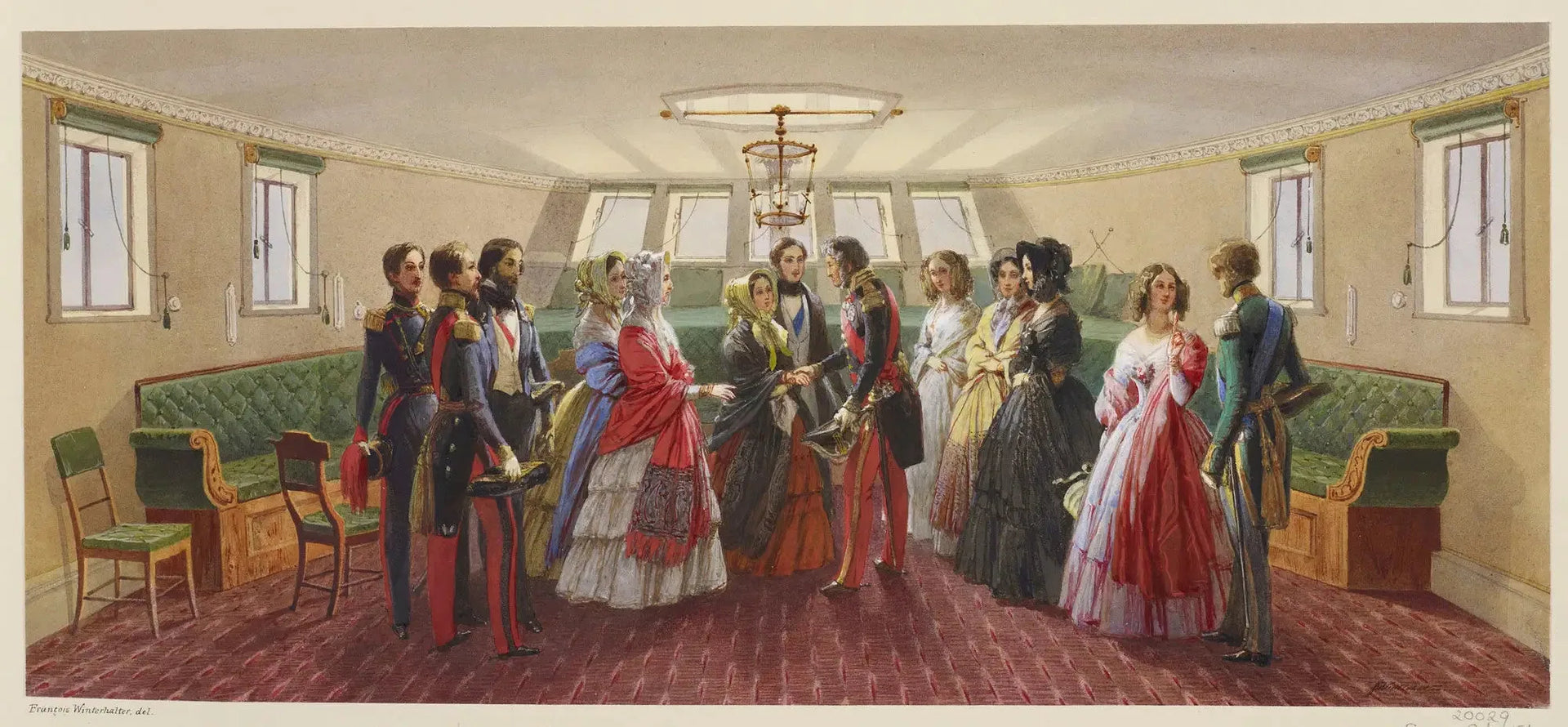 Louis-Philippe prenant congé de la reine Victoria à bord du yacht royal - Franz Xaver Winterhalter image 1 tableau peint à l’huile sur toile
