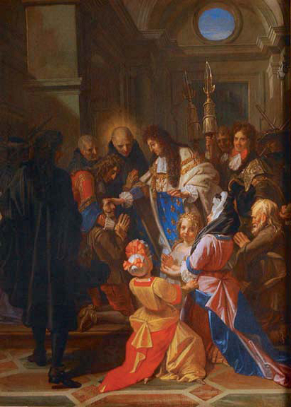 Ludwig XIV berührt die Kranken der Kropfkrankheit - Jean-Baptiste Jouvenet