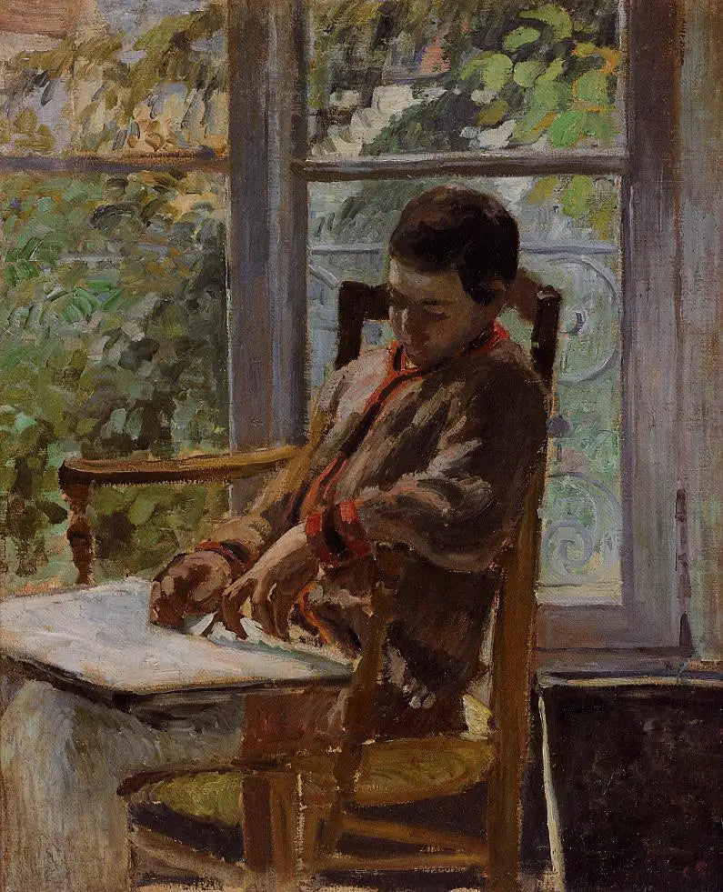 Lucien Pissarro in einem Innenraum - Camille Pissarro