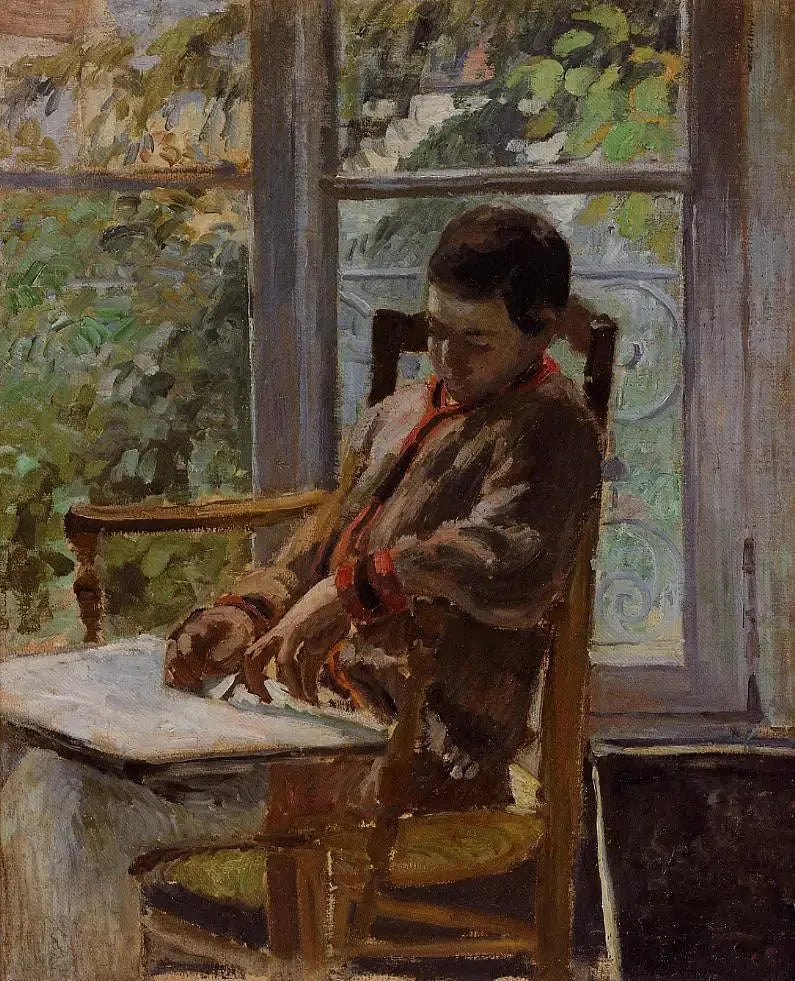 Lucien Pissarro in einem Innenraum - Camille Pissarro