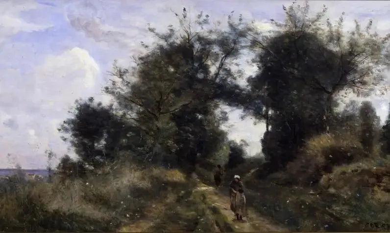Luzancy. Der Weg der Alten - Jean-Baptiste Camille Corot