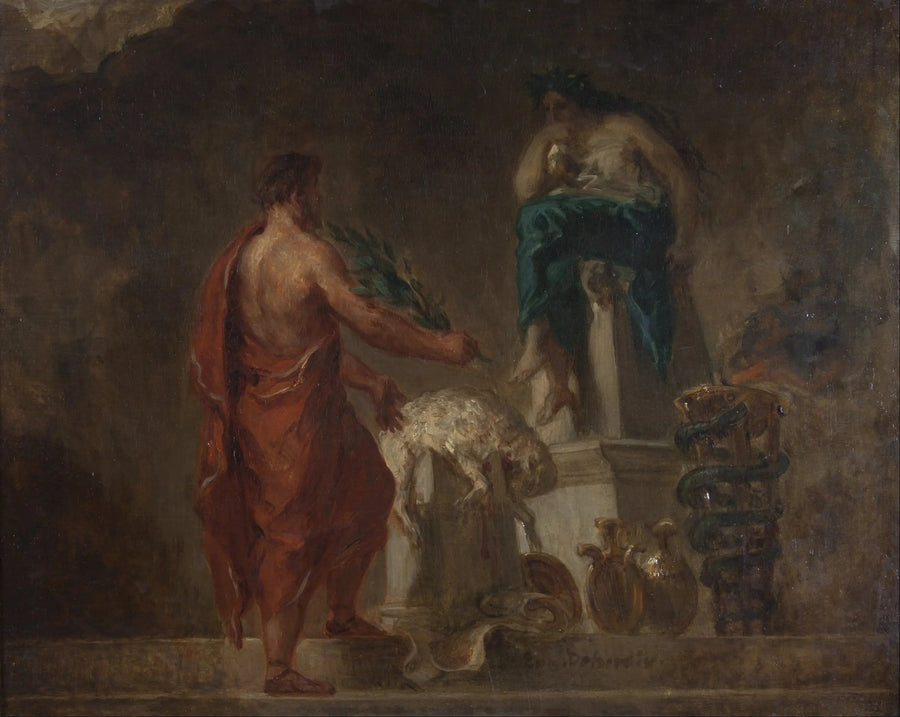 Lycurgus konsultiert das Orakel - Eugène Delacroix