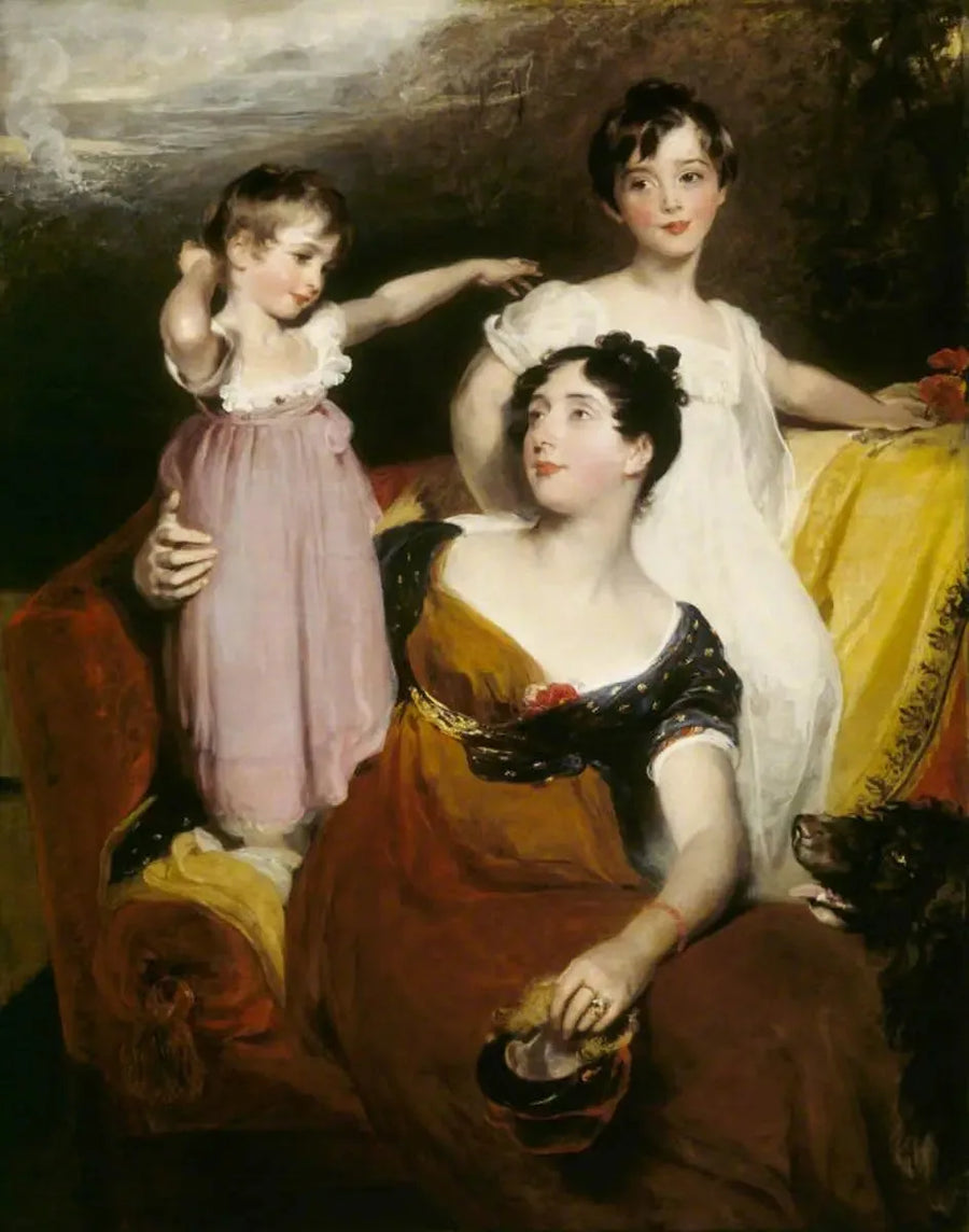 Lydia Elizabeth Hoare, Lady Acland (1786-1856) mit ihren beiden Söhnen Thomas, später 11. Baronet (1809-1898) und Arthur (1811-1857) - Thomas Lawrence