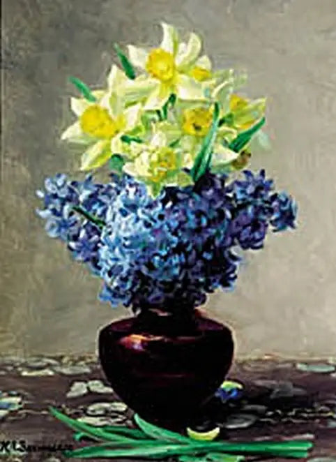 Lys und Hyazinthen der Fastenzeit in einem Glas. - H. A. Brendekilde