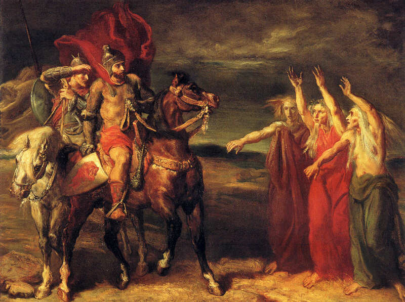 Macbeth und die drei Hexen - Théodore Chassériau