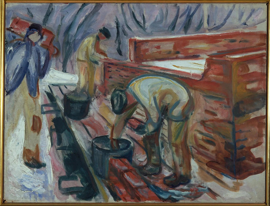 Maurer bei der Arbeit am Gebäude des Studios - Edvard Munch
