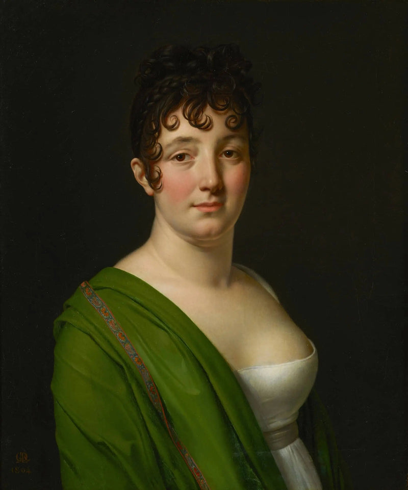 Madame Bocquet im grünen Schal - Anne-Louis Girodet