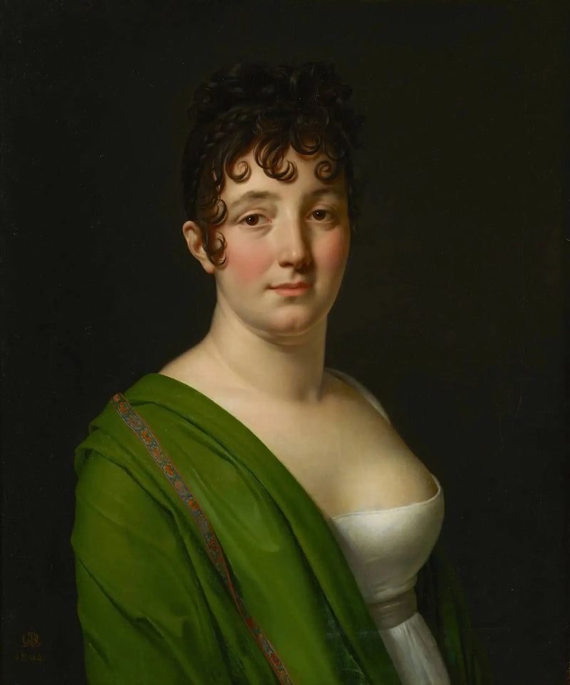Madame Bocquet im grünen Schal - Anne-Louis Girodet