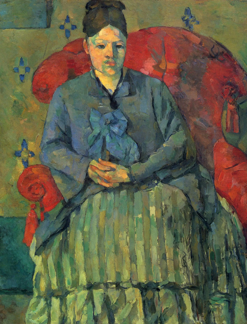 Madame Cézanne im gestreiften Rock - Paul Cézanne
