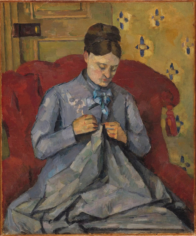 Madame Cézanne beim Nähen - Paul Cézanne