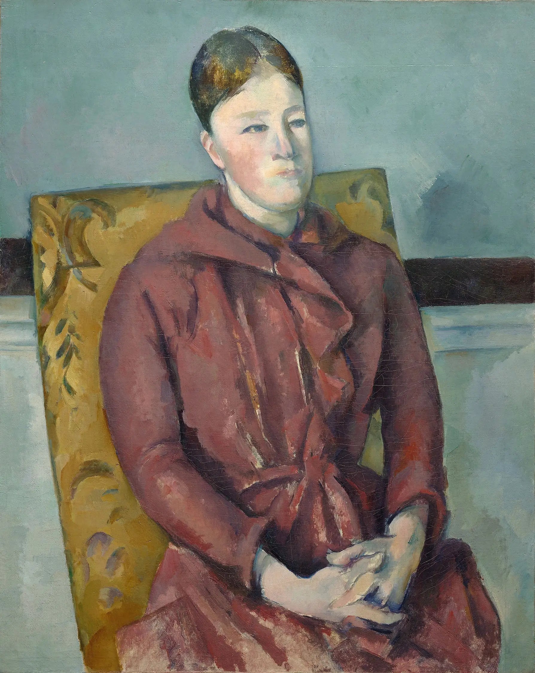 Madame Cézanne en robe rouge - Paul Cézanne image 1 reproduction d’œuvre d’art à l’huile