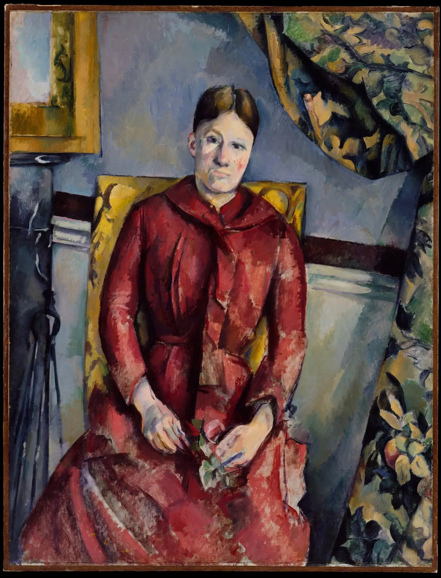 Frau Cézanne im roten Kleid - Paul Cézanne