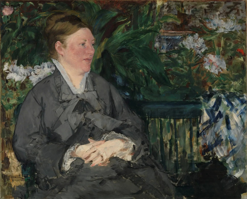 Madame Édouard Manet in der Orangerie - Édouard Manet