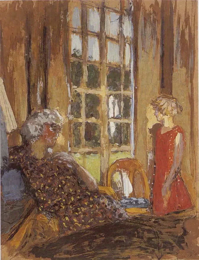 Madame Hessel und Lulu an der Terrassentür - Édouard Vuillard
