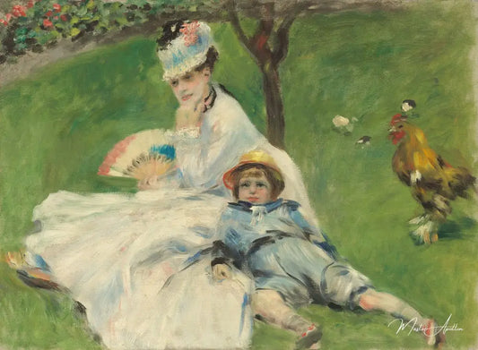 Madame Monet avec son fils Jean 1874 - Pierre-Auguste Renoir - Reproductions de tableaux et peintures haut de gamme