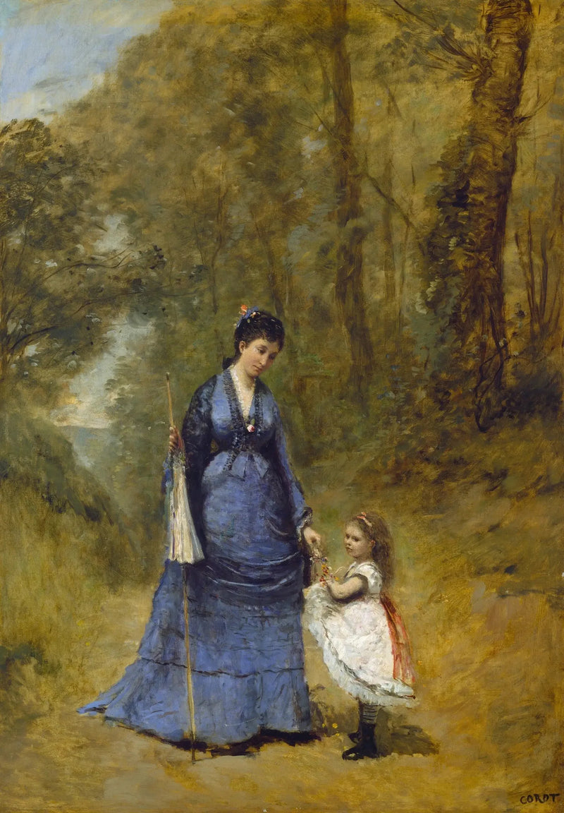 Madame Stumpf und ihre Tochter - Jean-Baptiste Camille Corot