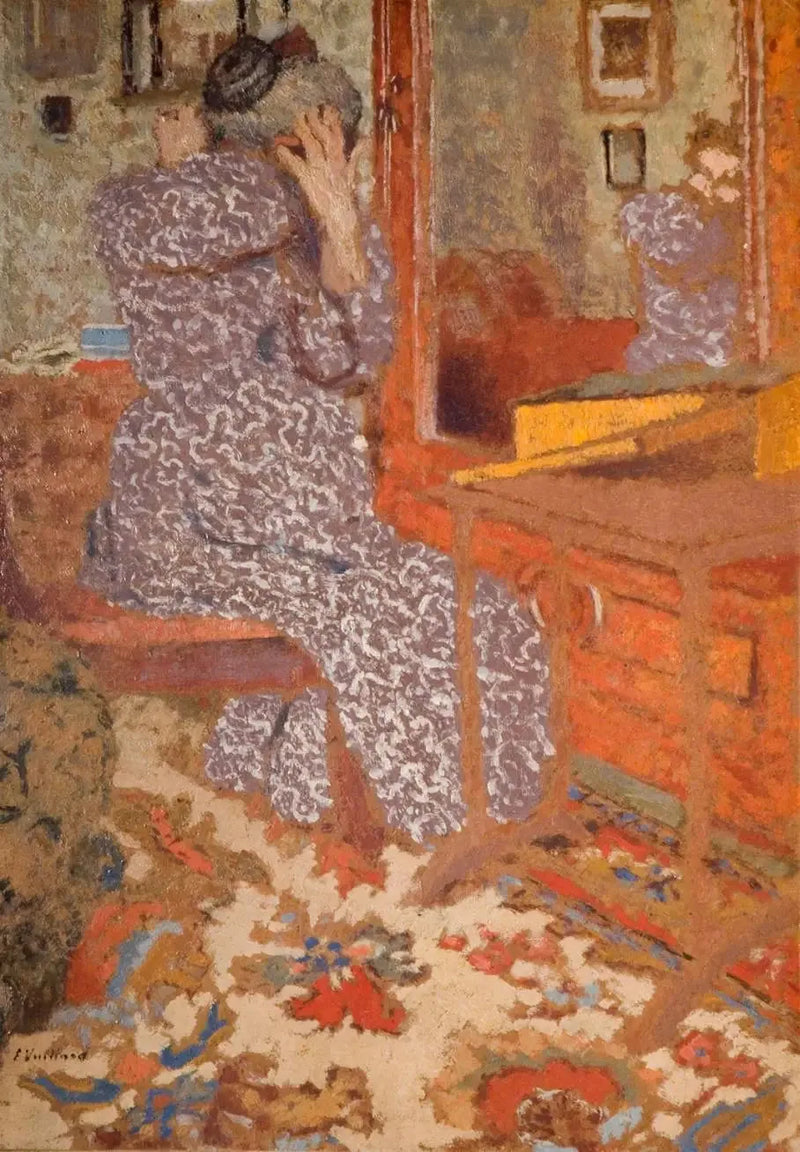 Madame Vuillard frisiert ihre Haare - Édouard Vuillard