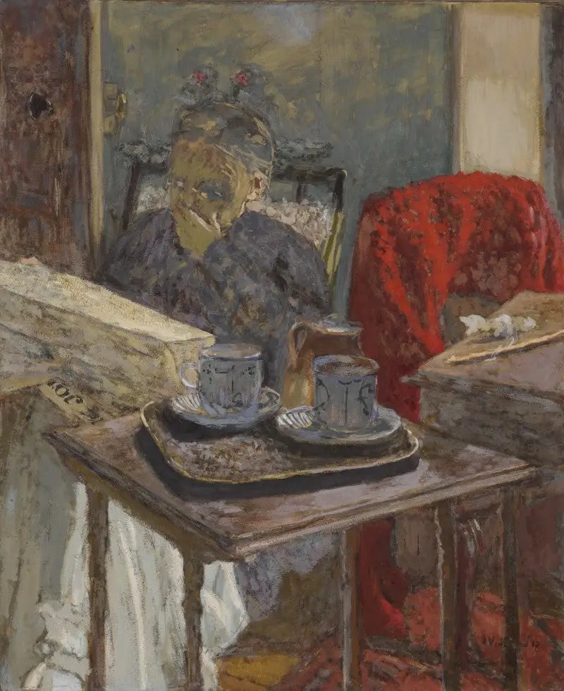 Madame Vuillard liest die Zeitung - Édouard Vuillard