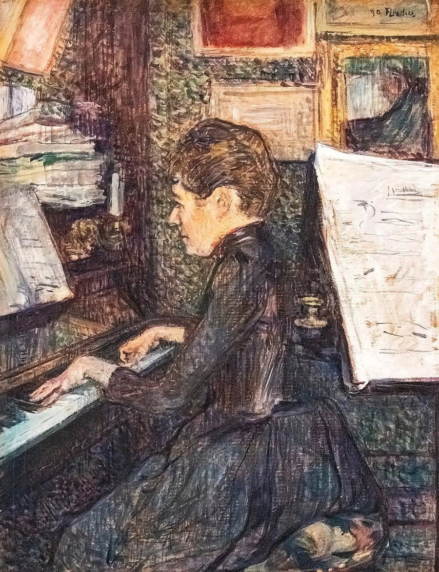 Mademoiselle Dihau am Klavier - Henri de Toulouse-Lautrec