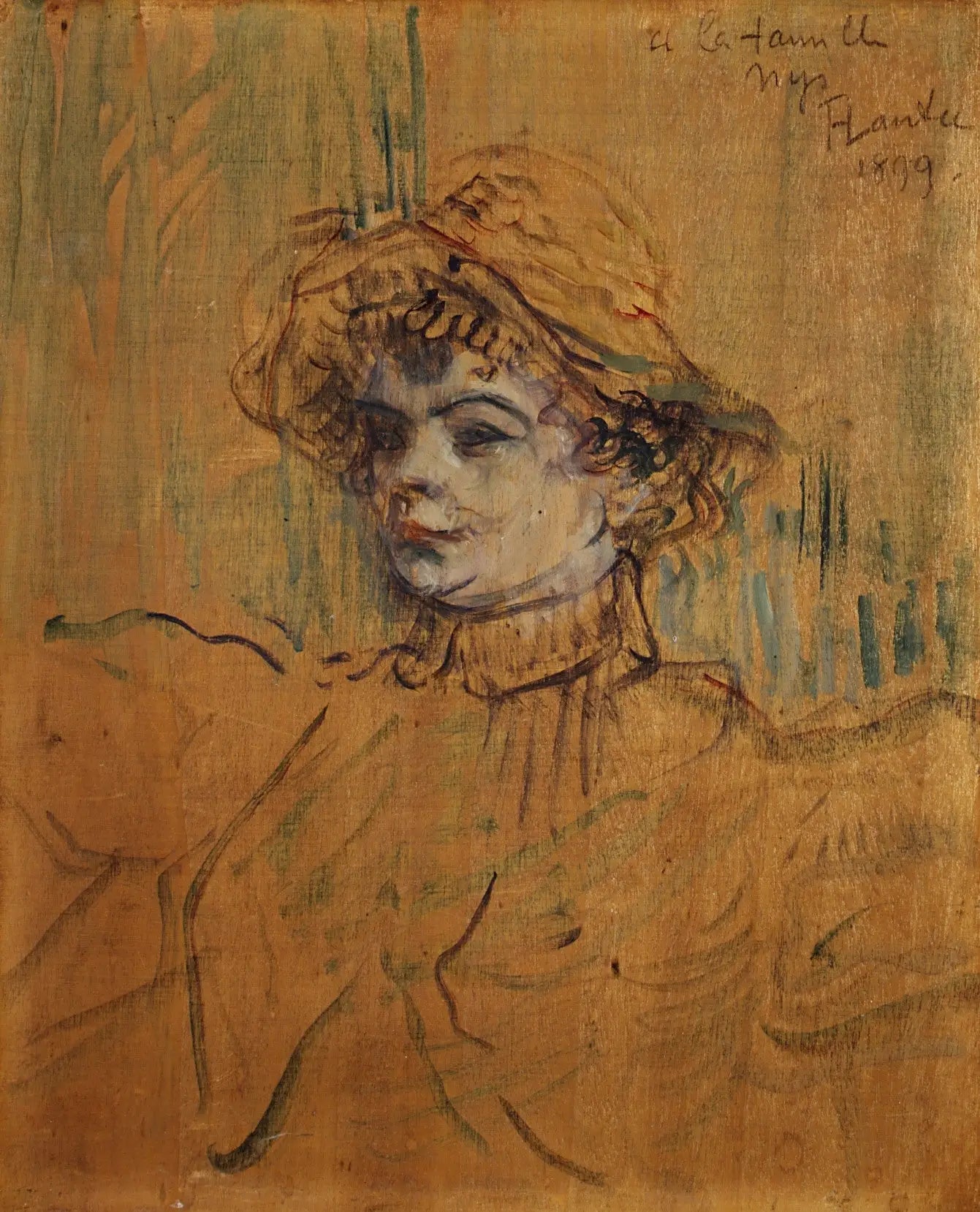 Mademoiselle Nys - Henri de Toulouse-Lautrec image 1 copie de tableau peinte à la main